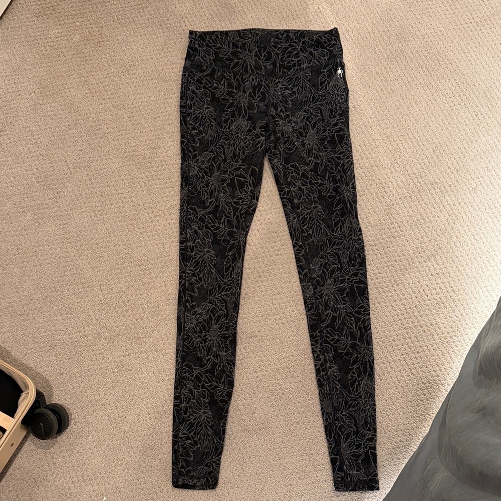 Smartwool Black Floral Women's Base Layer Pants